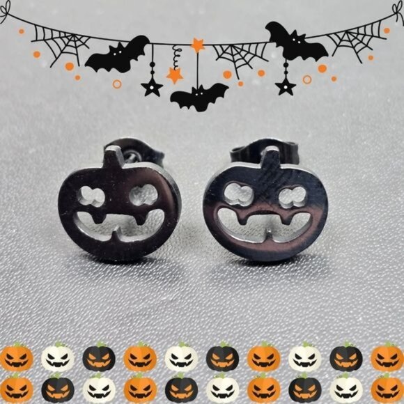 ๐ Black Jack-o'-lantern Earrings (NWOT) - Picture 1 of 5